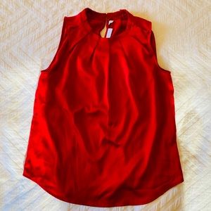 Red pleated blouse NY&Co